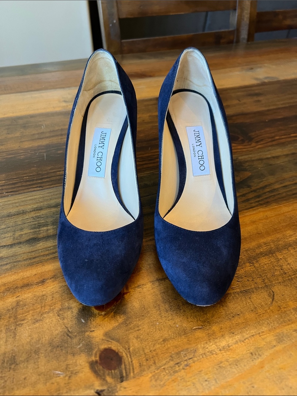 Jimmy Choo Navy Suede Classic Pump